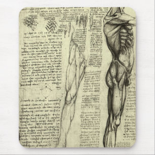 Leonardo da Vinci's Human Anatomy Male Muscles Mouse Pad