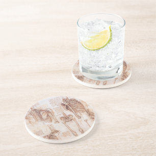Leonardo da Vinci's Human Anatomy Skeleton Bones Coaster