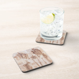 Leonardo da Vinci's Human Anatomy Skeleton Bones Coaster