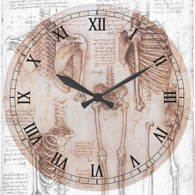 Leonardo da Vinci's Human Anatomy Skeleton Bones Large Clock (Creator Uploaded)
