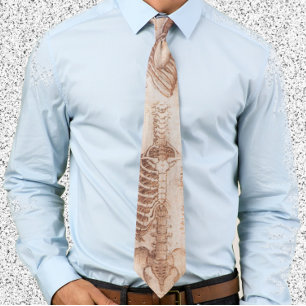 Leonardo da Vinci's Human Anatomy Skeleton Bones Tie