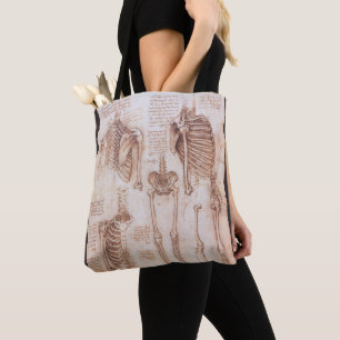 Leonardo da Vinci's Human Anatomy Skeleton Bones Tote Bag
