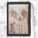 Leonardo da Vinci's Human Anatomy Skeleton Bones Trifold Wallet<br><div class="desc">Study of Skeletons (c. 1510) by artist Leonardo da Vinci (1452-1519) is a vintage Renaissance Era fine art science painting. A drawing featuring several skeletons of a healthy human body from a couple of views of ribs, the ribcage, arms, legs, femurs, tibia, pelvic bones, spine, spinal column, etc. A great...</div>