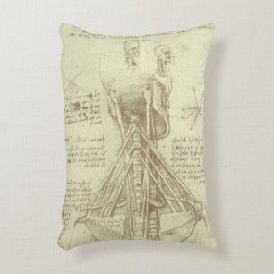Leonardo da Vinci's Human Anatomy Spinal Column Decorative Cushion
