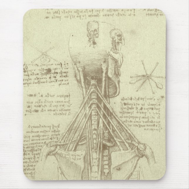 Leonardo da Vinci's Human Anatomy Spinal Column Mouse Pad (Front)