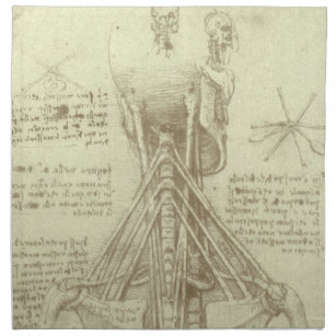 Leonardo da Vinci's Human Anatomy Spinal Column Napkin
