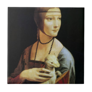 Leonardo da Vinci's Lady with an Ermine Ceramic Tile