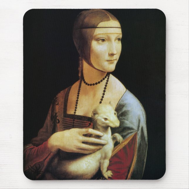 Leonardo da Vinci's Lady with an Ermine Mouse Pad (Front)