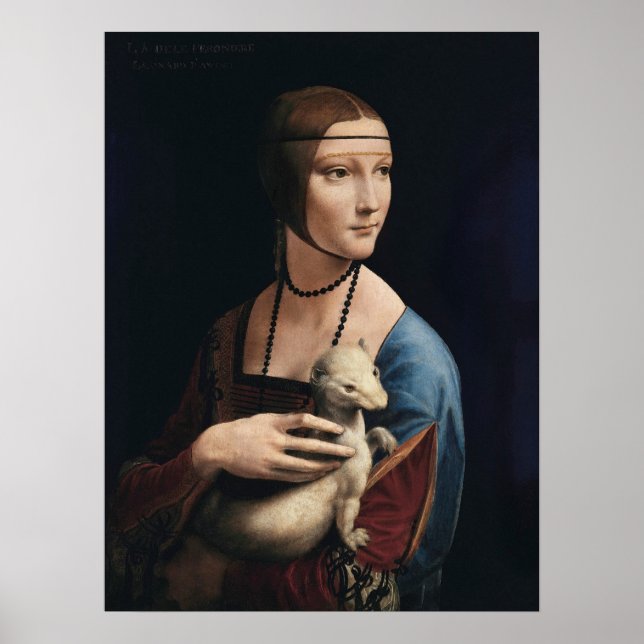 Leonardo da Vinci's Lady with an Ermine  Poster (Front)