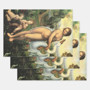 Leonardo da Vinci's Leda and the Swan Wrapping Paper Sheet