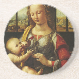 Leonardo da Vinci's Madonna of the Carnation Coaster
