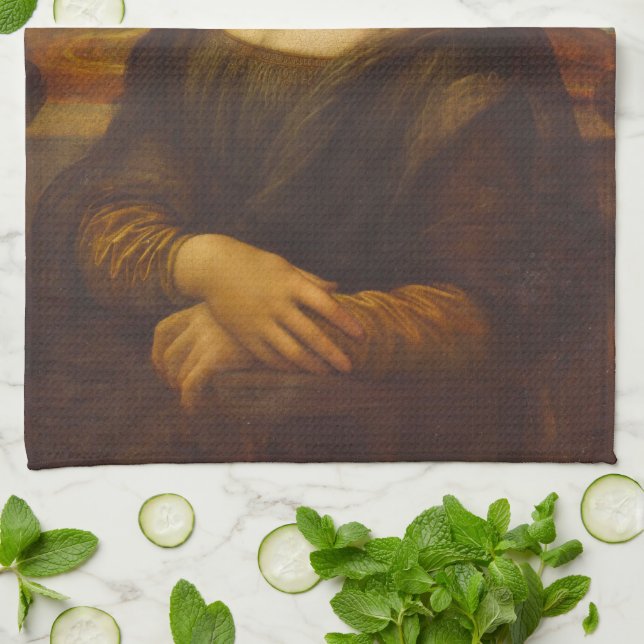 Leonardo da Vinci's Mona Lisa, Renaissance Art Tea Towel (Folded)