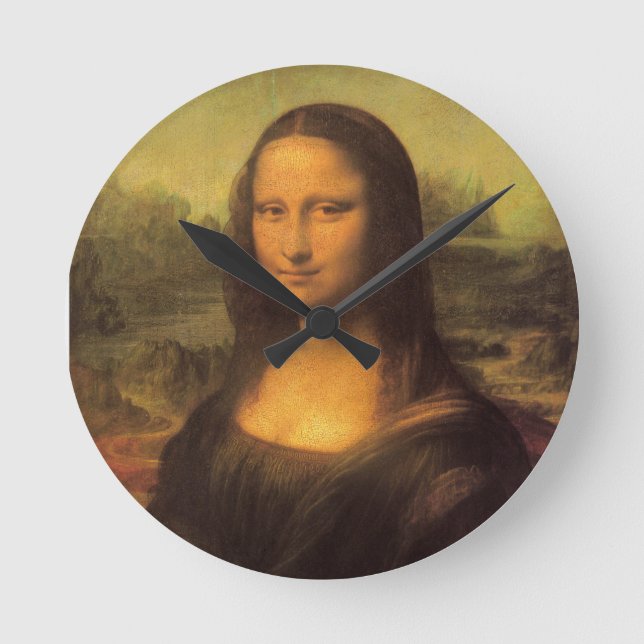 Leonardo Da Vinci's Mona Lisa Round Clock (Front)