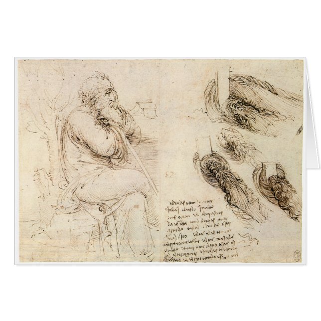 Leonardo da Vinci's Old Man and Water Sketch (Front Horizontal)
