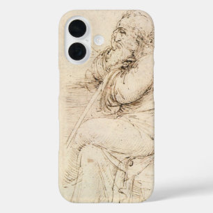Leonardo da Vinci's Old Man and Water Sketch iPhone 16 Case
