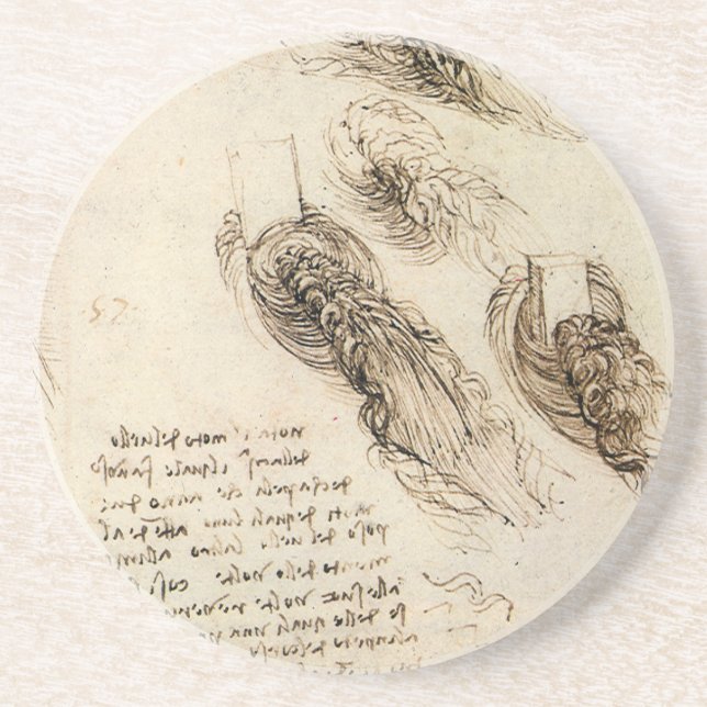 Leonardo da Vinci's Old Man and Water Sketch Coaster (Front)