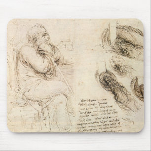 Leonardo da Vinci's Old Man and Water Sketch Mouse Pad