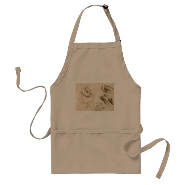 Leonardo da Vinci's Old Man and Water Sketch Standard Apron (Front)