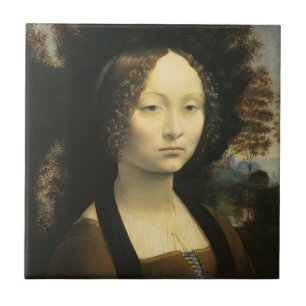 Leonardo da Vinci's Portrait of Ginevra Benci Ceramic Tile