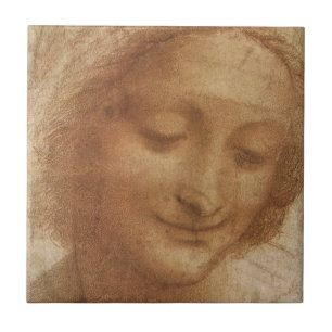 Leonardo da Vinci's Portrait of Saint Anne Study Ceramic Tile