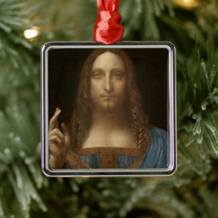 Leonardo da Vinci's Salvator Mundi (Jesus Christ) Metal Ornament