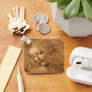 Leonardo da Vinci's Scapigliata, Head of a Woman Key Ring