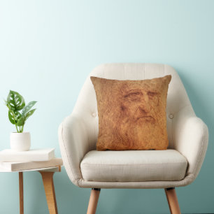 Leonardo da Vinci's Self Portrait, Renaissance Art Cushion