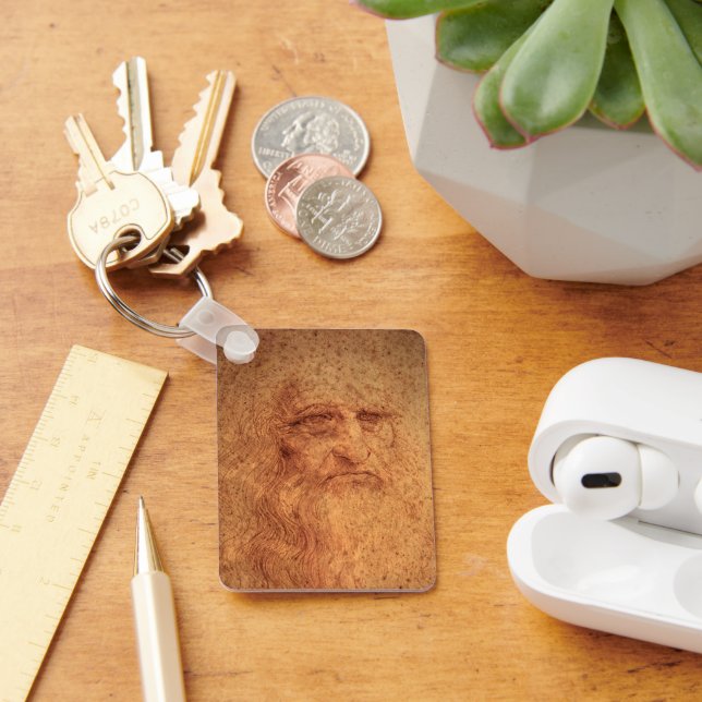Leonardo da Vinci's Self Portrait, Renaissance Art Key Ring (Desk)