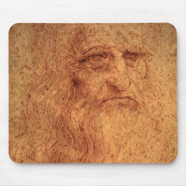 Leonardo da Vinci's Self Portrait, Renaissance Art Mouse Pad (Front)
