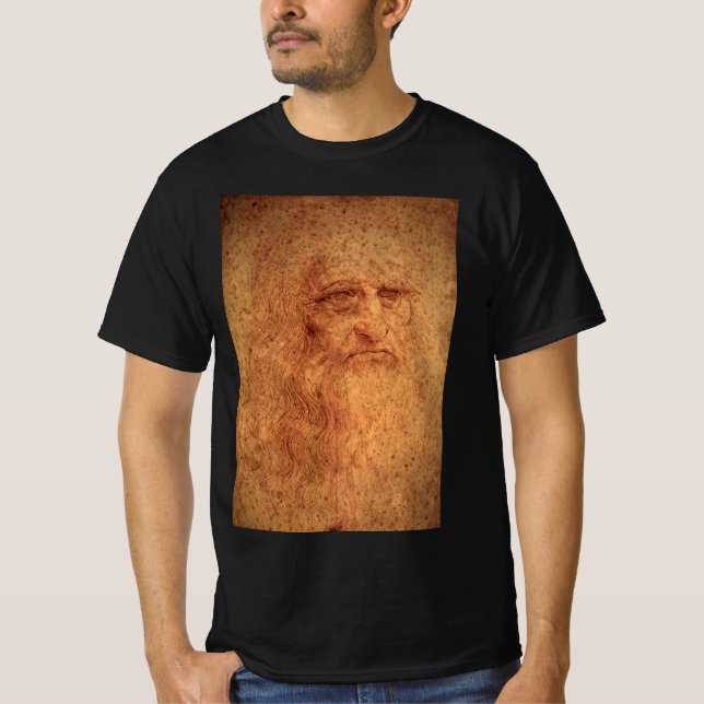 Leonardo da Vinci's Self Portrait, Renaissance Art T-Shirt (Front)