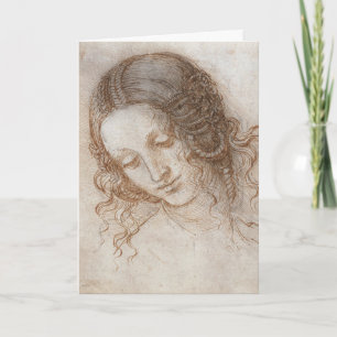 Leonardo da Vinci's Study of the Head of Leda Card