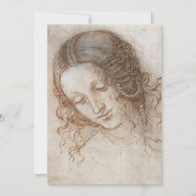 Leonardo da Vinci's Study of the Head of Leda Invitation (Front)