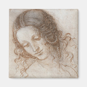 Leonardo da Vinci's Study of the Head of Leda Magnet