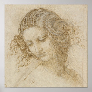 Leonardo da Vinci's Study of the Head of Leda Poster