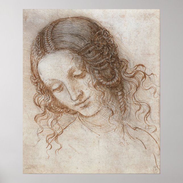 Leonardo da Vinci's Study of the Head of Leda Poster (Front)
