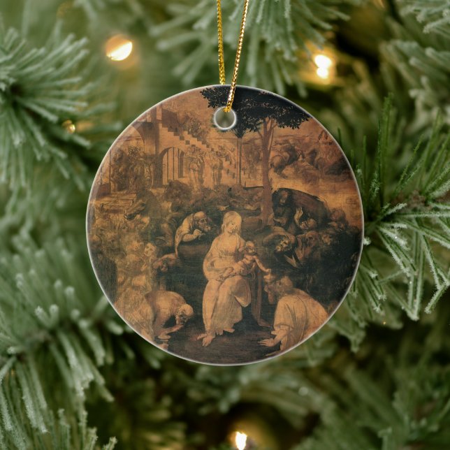 Leonardo da Vinci's The Adoration of the Magi Ceramic Ornament (Tree)