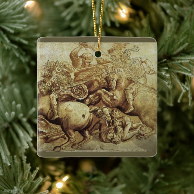 Leonardo da Vinci's The Battle of Anghiari Ceramic Ornament (Tree)