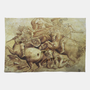 Leonardo da Vinci's The Battle of Anghiari Tea Towel