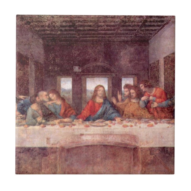 Leonardo da Vinci's The Last Supper Ceramic Tile (Front)