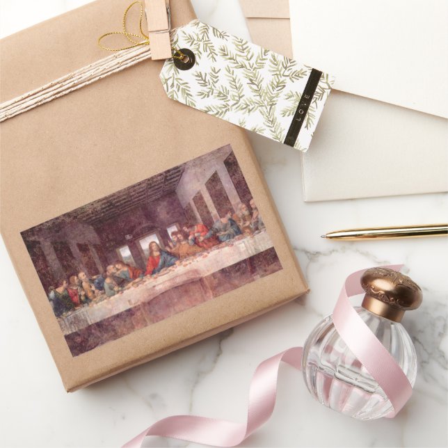 Leonardo da Vinci's The Last Supper Rectangular Sticker (Gifting)