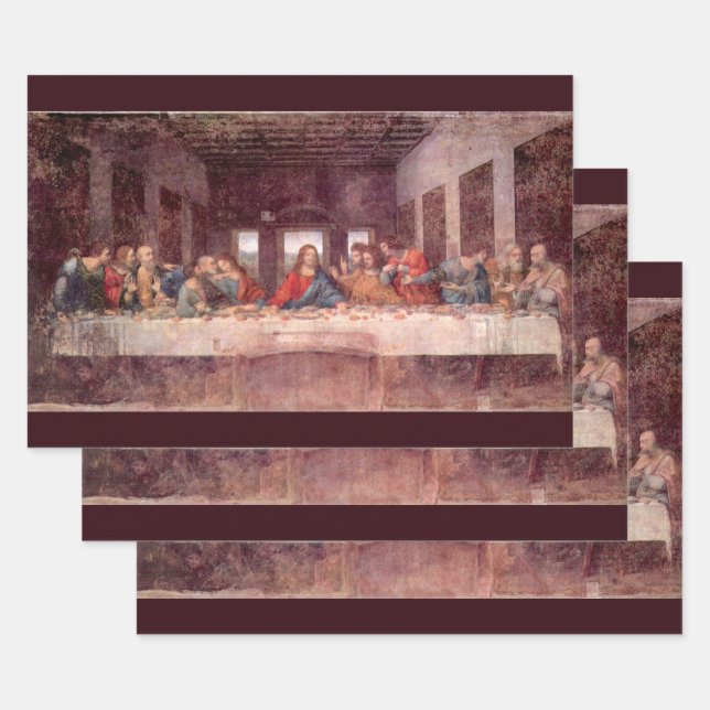 Leonardo da Vinci's The Last Supper Wrapping Paper Sheet (Set)