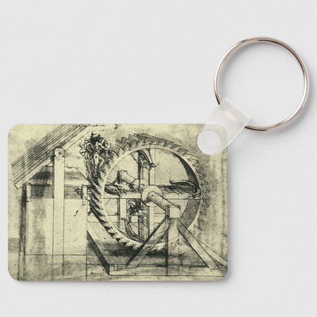 Leonardo da Vinci's Treadmill Powered Crossbow Key Ring (Front)