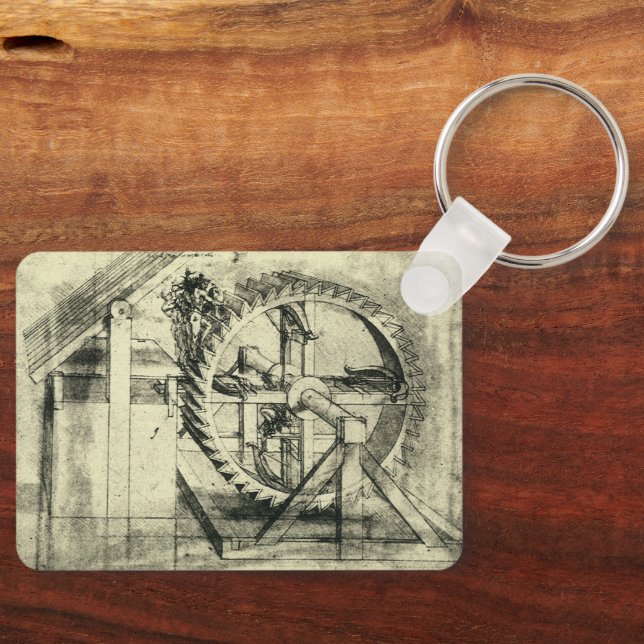 Leonardo da Vinci's Treadmill Powered Crossbow Key Ring (Front)