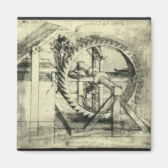 Leonardo da Vinci's Treadmill Powered Crossbow Magnet (Front)