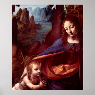 Leonardo da Vinci's Virgin (Madonna) of the Rocks Poster