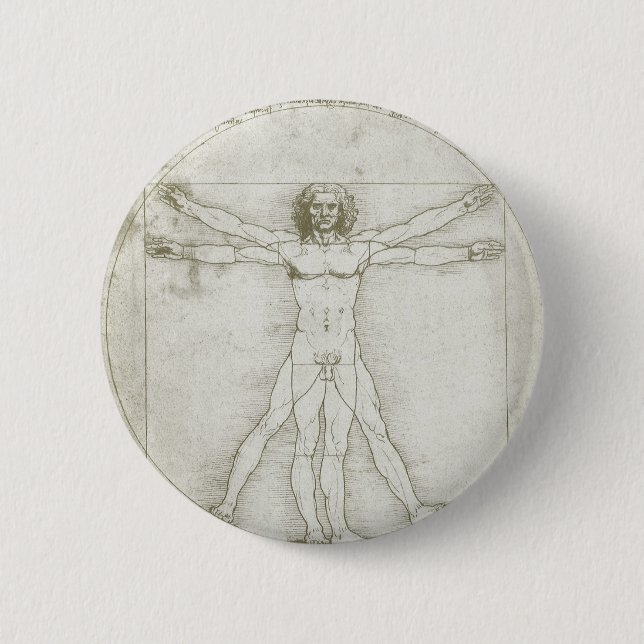 Leonardo da Vinci's Vitruvian Man 6 Cm Round Badge (Front)