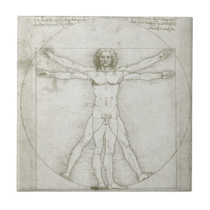 Leonardo da Vinci's Vitruvian Man Ceramic Tile