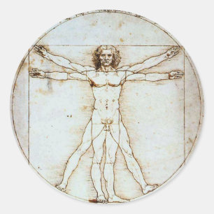 Leonardo da Vinci's Vitruvian Man Classic Round Sticker