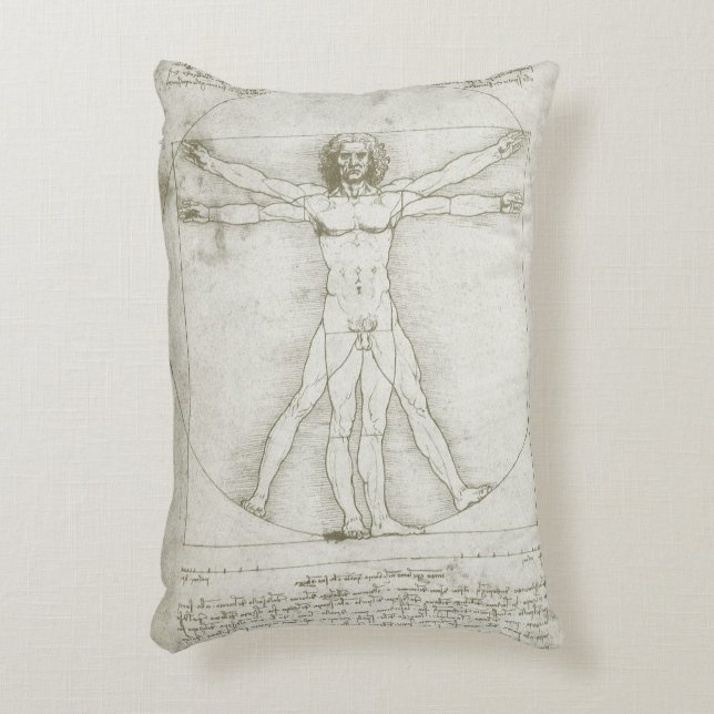 Leonardo da Vinci's Vitruvian Man Decorative Cushion (Front(Vertical))