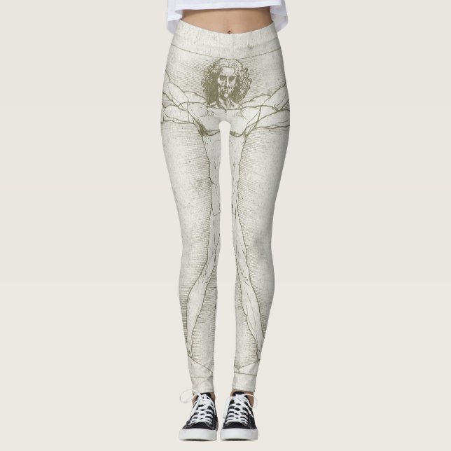 Leonardo da Vinci's Vitruvian Man Leggings (Front)